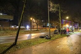 Auto knalt op boom, bestuurder onder invloed