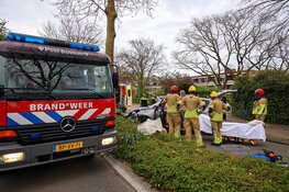 Bestuurster auto gewond na botsing met boom in Bussum.