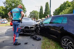Leswagen betrokken bij frontale botsing