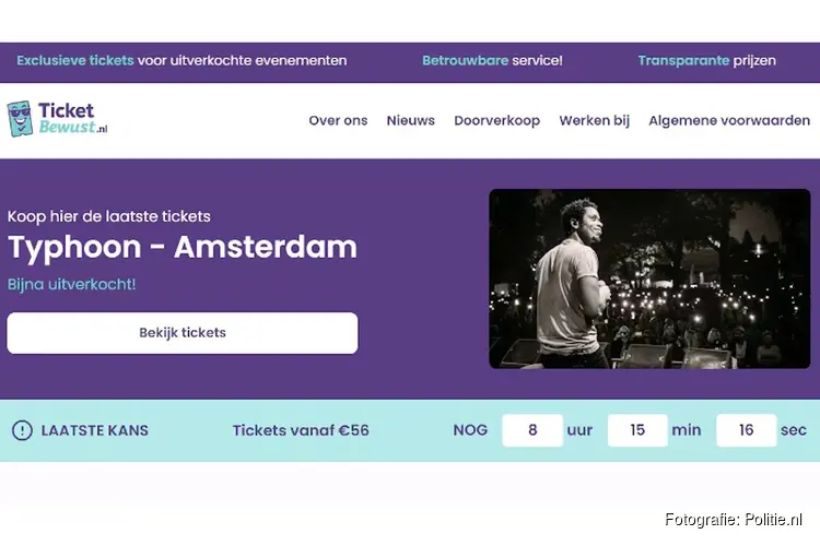 Politie waarschuwt met nepwebsite voor ticketfraude