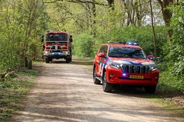 Brandweer blust brand in bos bij Hilversum