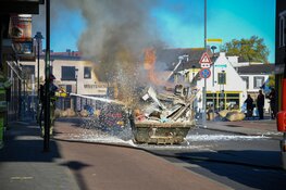 Bouwcontainer in brand