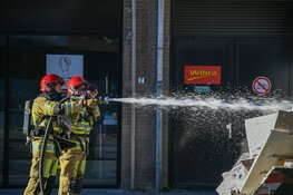 Bouwcontainer in brand
