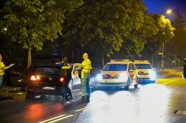 Auto botst tegen boom in Hilversum