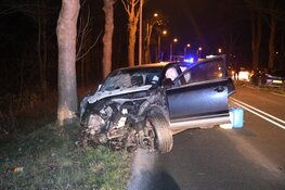 Auto crasht tegen boom in Hilversum, bestuurder op de vlucht
